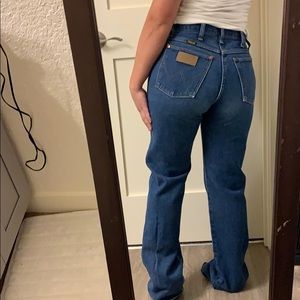 Dark denim wranglers high waisted